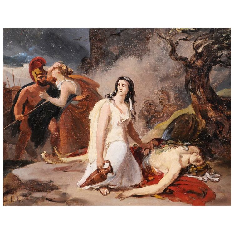 Jules Eugène LENEPVEU 1819-1898 Antigone und Polynice, Gemälde, 1851 Sendung Rom Romantik