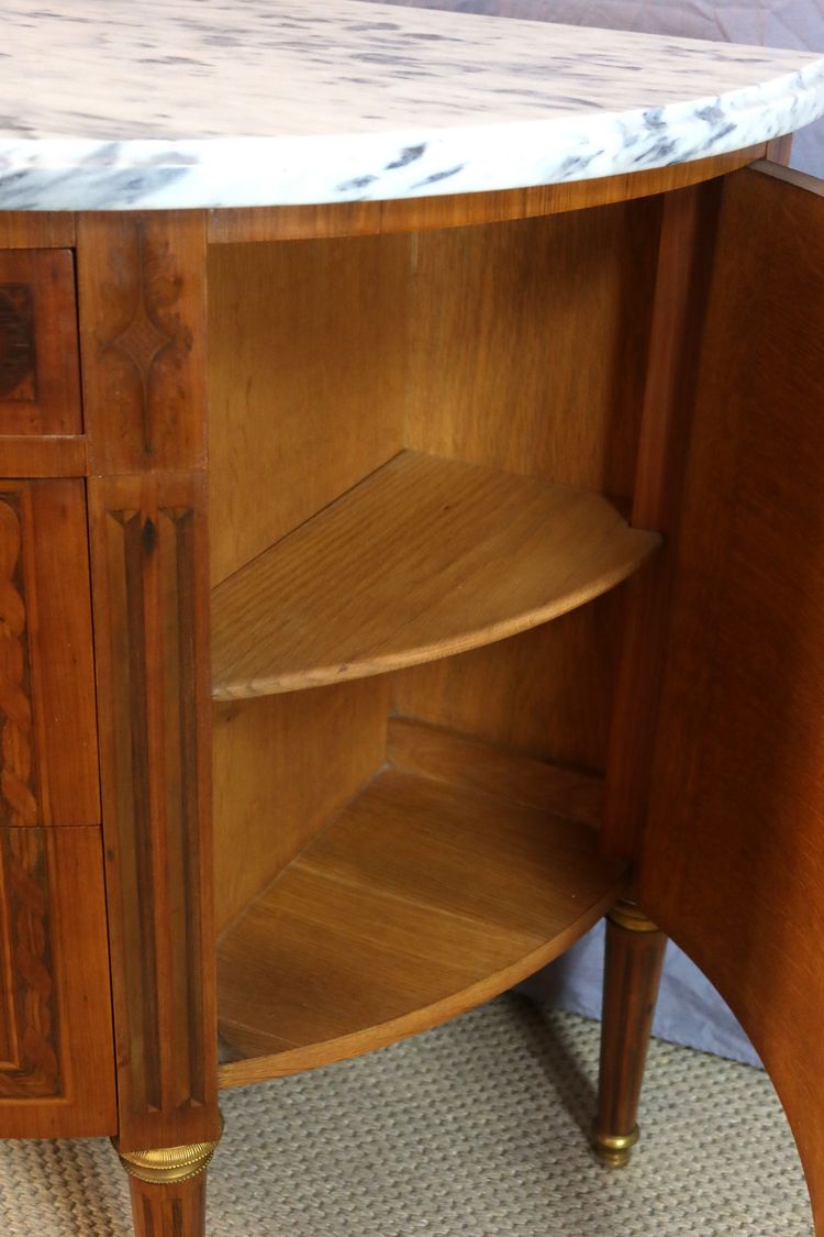 Cassettone a mezzaluna in stile Luigi XVI