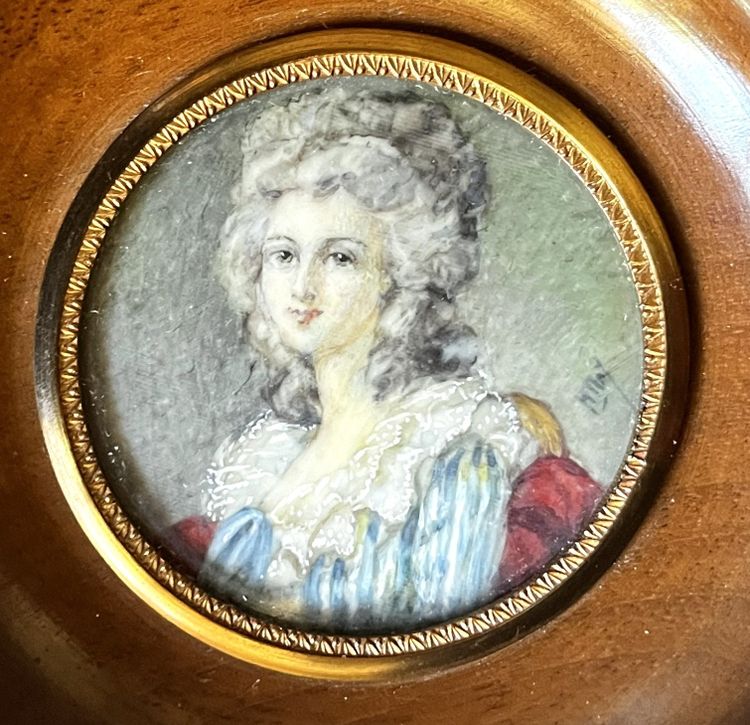 Miniature sur ivoire fin XVIIIème siècle