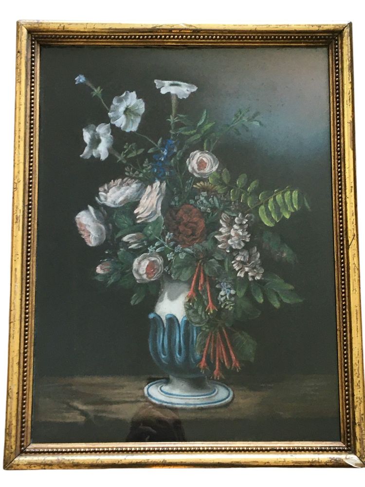 PASTEL D'UN BOUQUET DE FLEURS, NAPOLÉON 3,  19ÈME