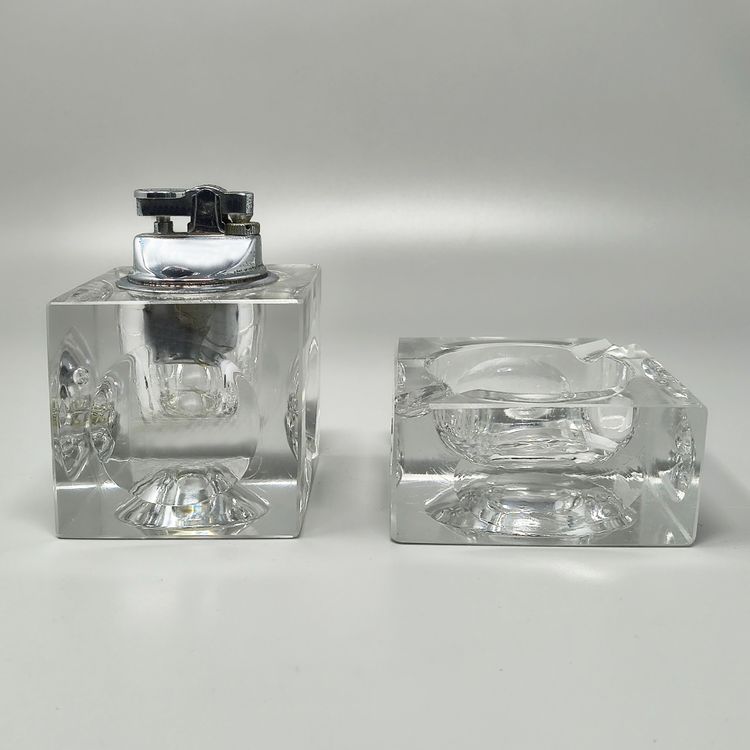 Servizio da fumo in cristallo italiano degli anni '70 di Antonio Imperatore.