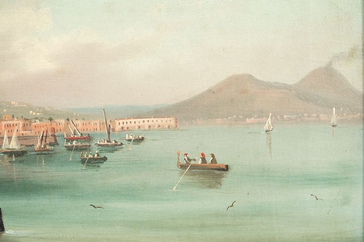 Tableau ancienne huile sur toile Naples. XIXe siècle.