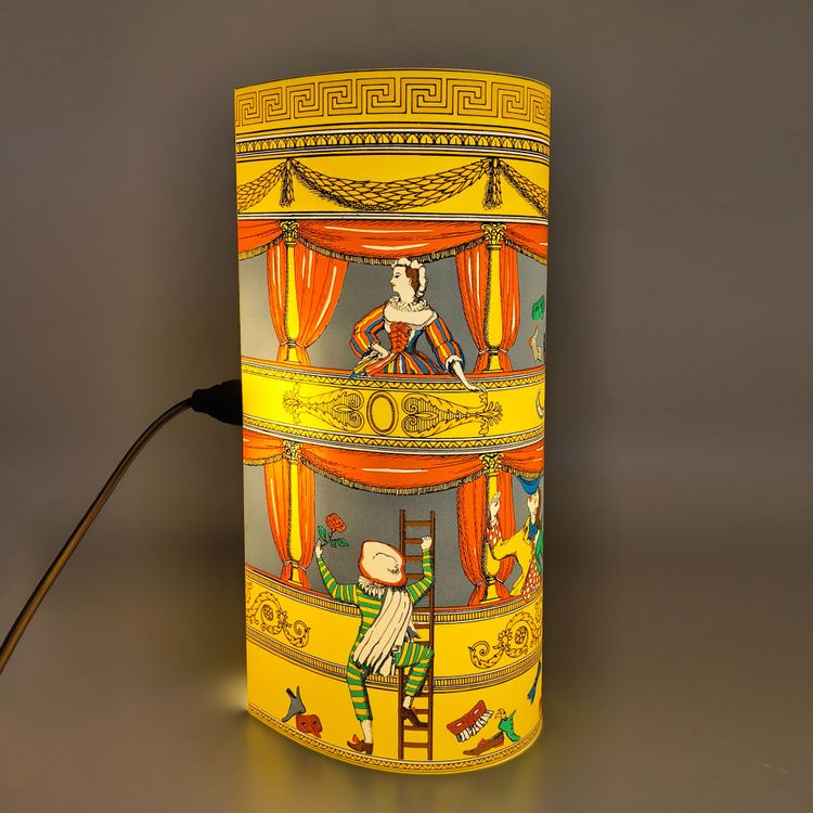 1990s Gorgeous "Commedia dell'Arte" table Lamp by Piero Fornasetti for Antonangeli.