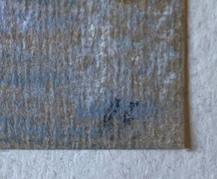 Tableau Pastel "Saint-Pétersbourg" Palais d'hiver signé + cadre