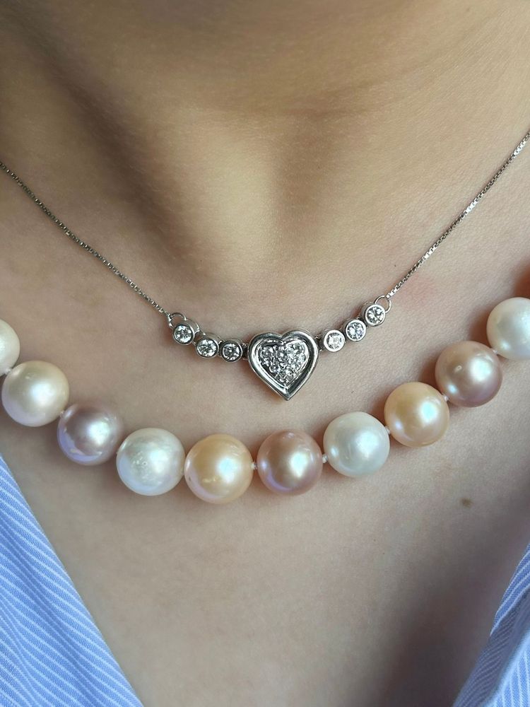 Collier coeur en or blanc 18K et diamants