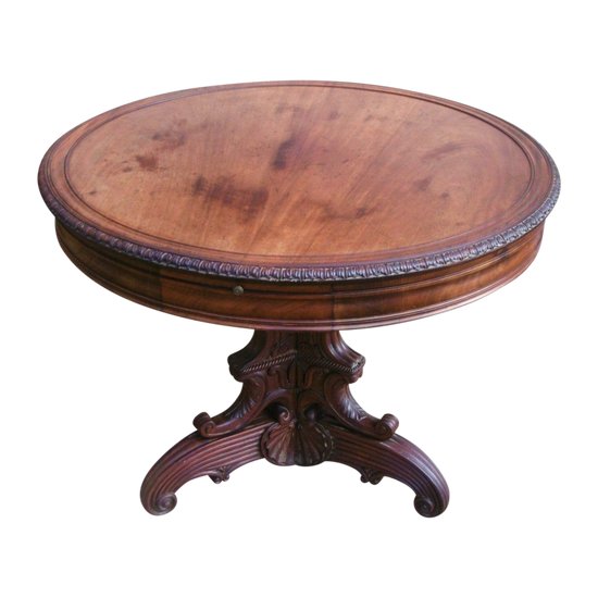 Library pedestal table 19th century