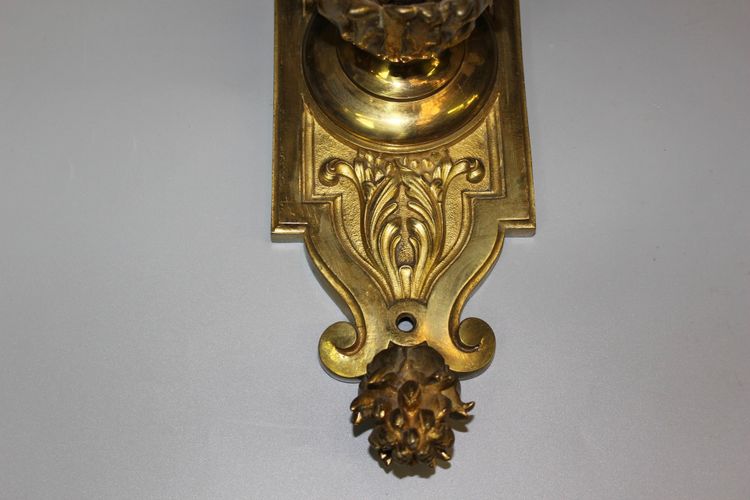 Pair of Napoleon III wall sconces in gilt bronze