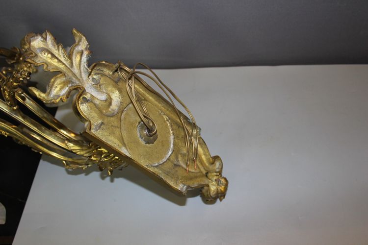Pair of Napoleon III wall sconces in gilt bronze