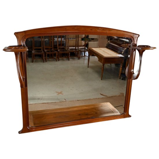 Mahogany Console Mirror, Majorelle spirit, Art Nouveau - 1900