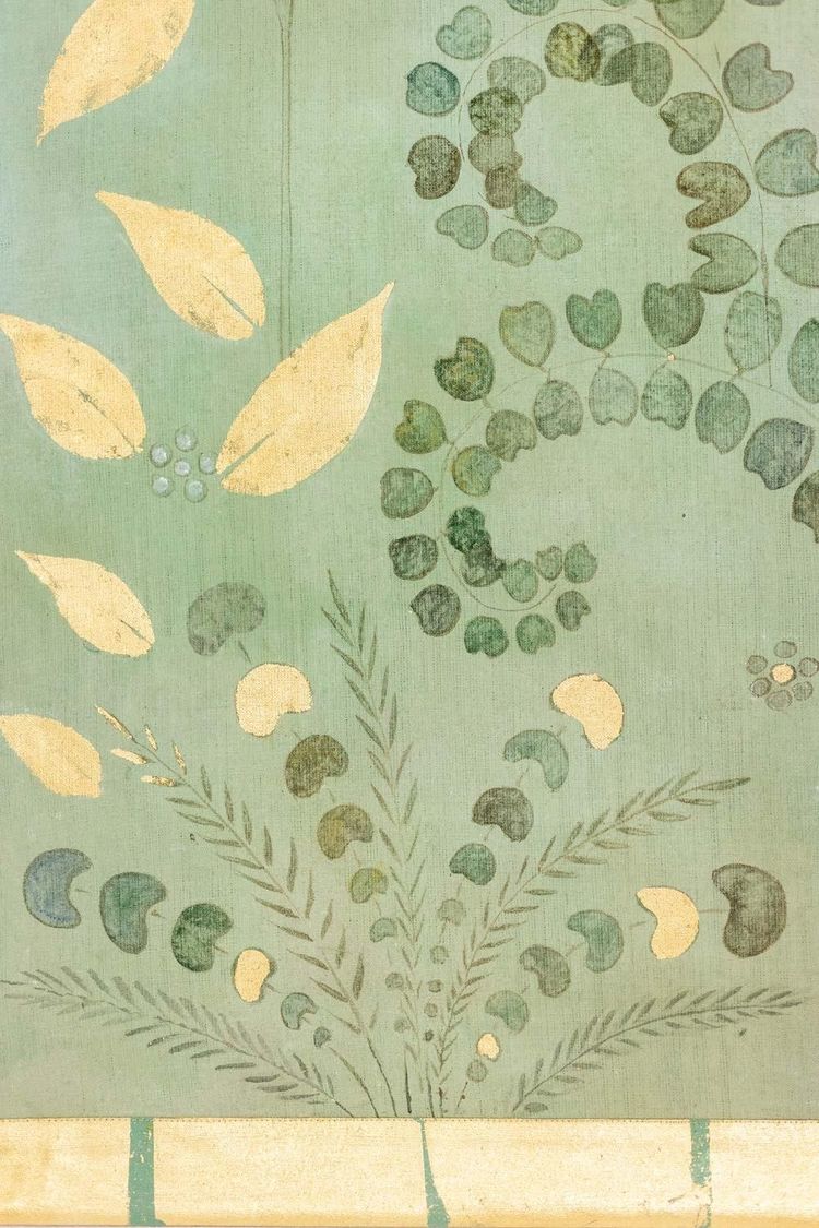 Painted canvas or decorative panel, featuring parrots and foliage. Contemporary. LS6782A1089
