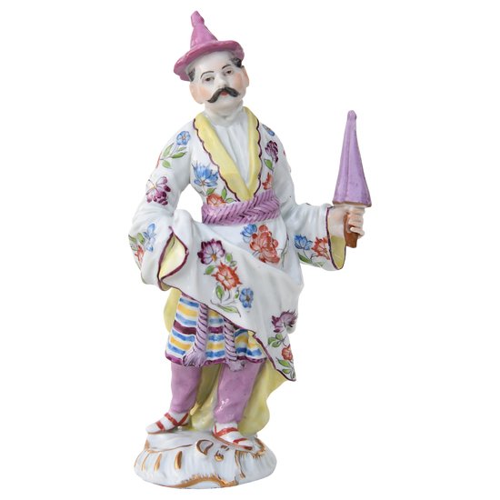 Porcelain statuette representing an Asian man