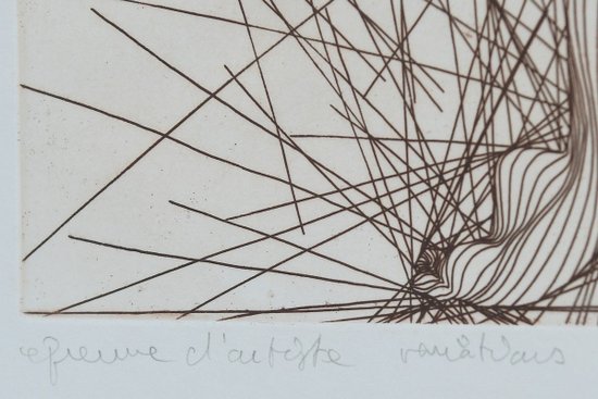 Engraving "Variations" by Guillaume AZOULAY (1949)