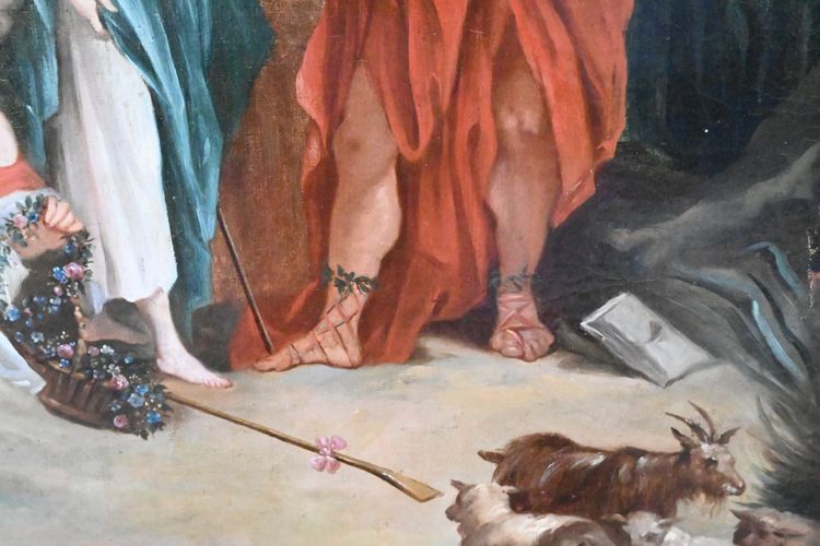 Ecole française XVIII la Bonne  Aventure , toile suiveur de Boucher