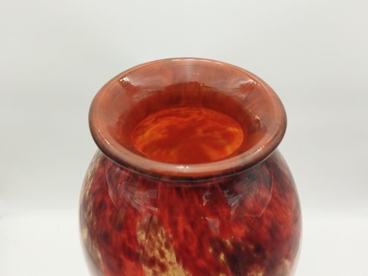 Vaso grande in vetro SCHNEIDER ART DECO con motivo marmorizzato, 45 cm, COLLEZIONE