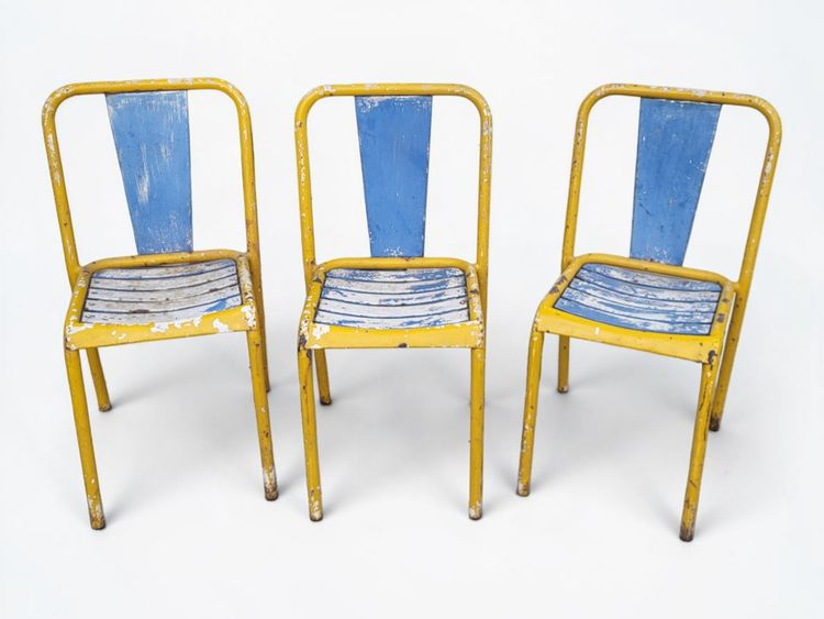 3 sedie Tolix Xavier Pauchard T4 - anni '50