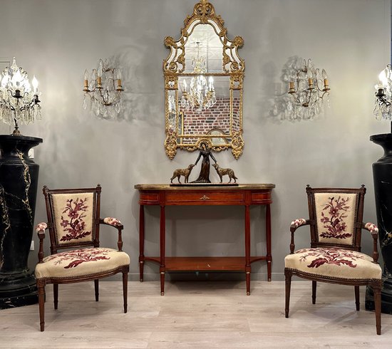 Console Desserte De Style Louis XVI En Acajou Maison Jansen Paris 