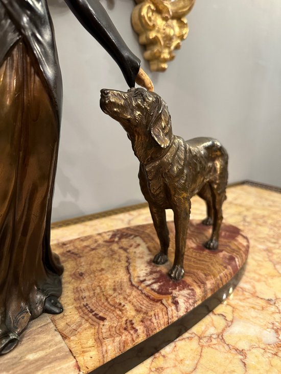 Sculpture Chryselephantine of Art Deco Period About 1930 Limousin