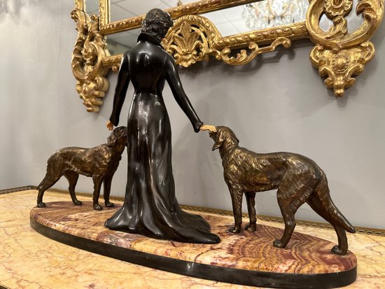 Sculpture Chryselephantine of Art Deco Period About 1930 Limousin