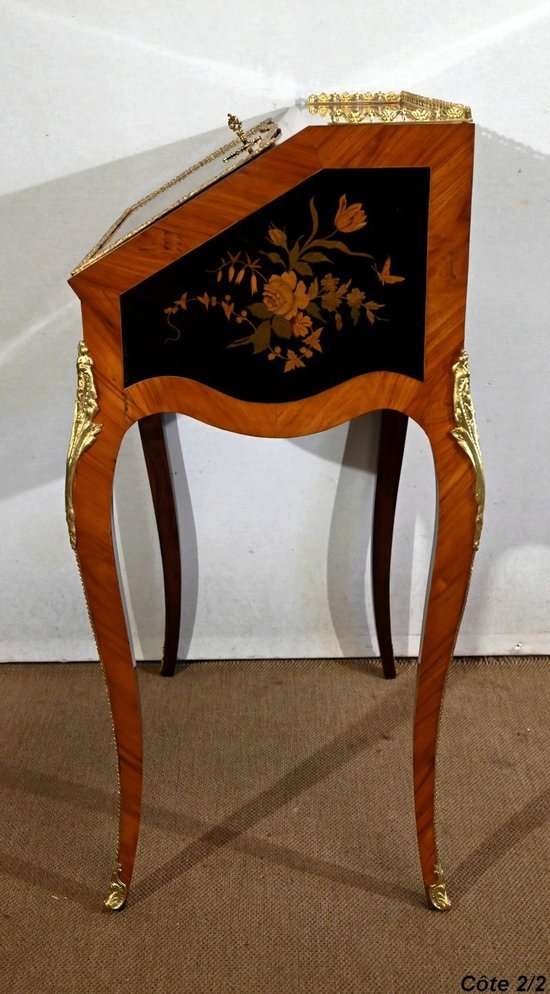Bureau de Dame en Bois Précieux, style Louis XV, époque Napoléon III – 2ème moitié du XIXe