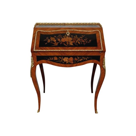 Precious wood lady's desk, Louis XV style, Napoleon III period - 2nd half of the 19th century