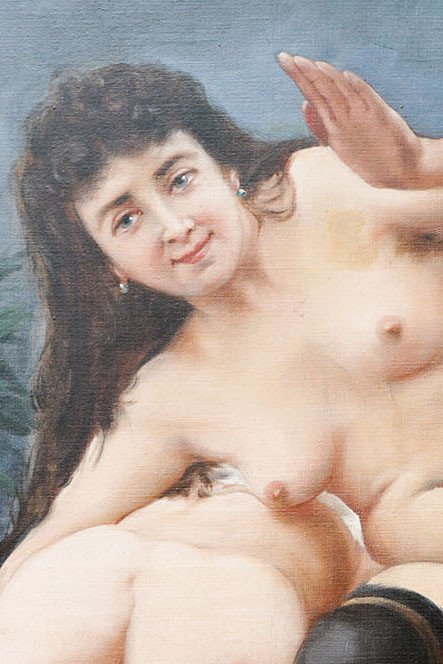 LA FESSÉE Grande Huile sur toile 