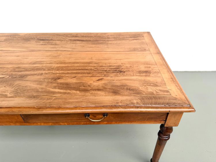 1950s farmhouse table with 5 beech legs and 4 drawers