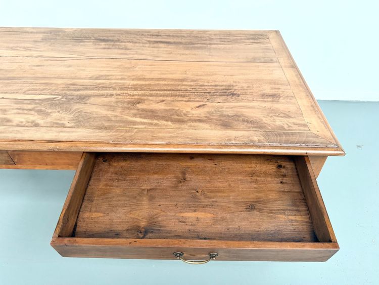 1950s farmhouse table with 5 beech legs and 4 drawers