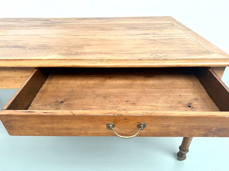 1950s farmhouse table with 5 beech legs and 4 drawers