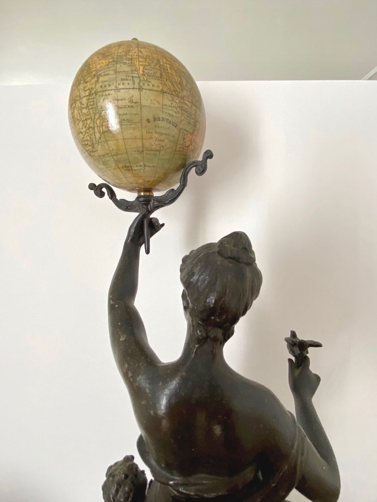 La terre" mantel clock by Charles Anfrie (1833 1905)