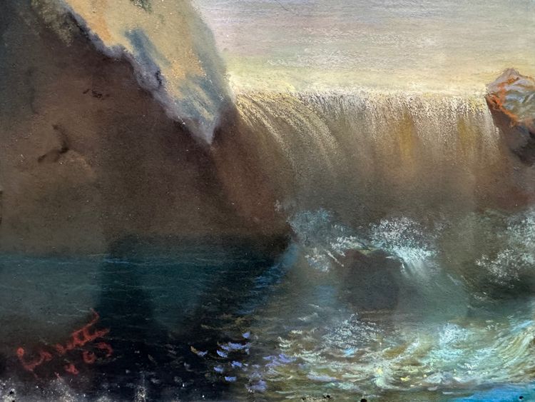 Paysage animé  de montagne et rivière 