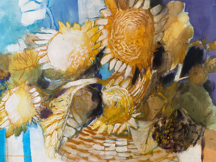ALBERT DEMAN  (1927-1996) Bouquet de tournesols