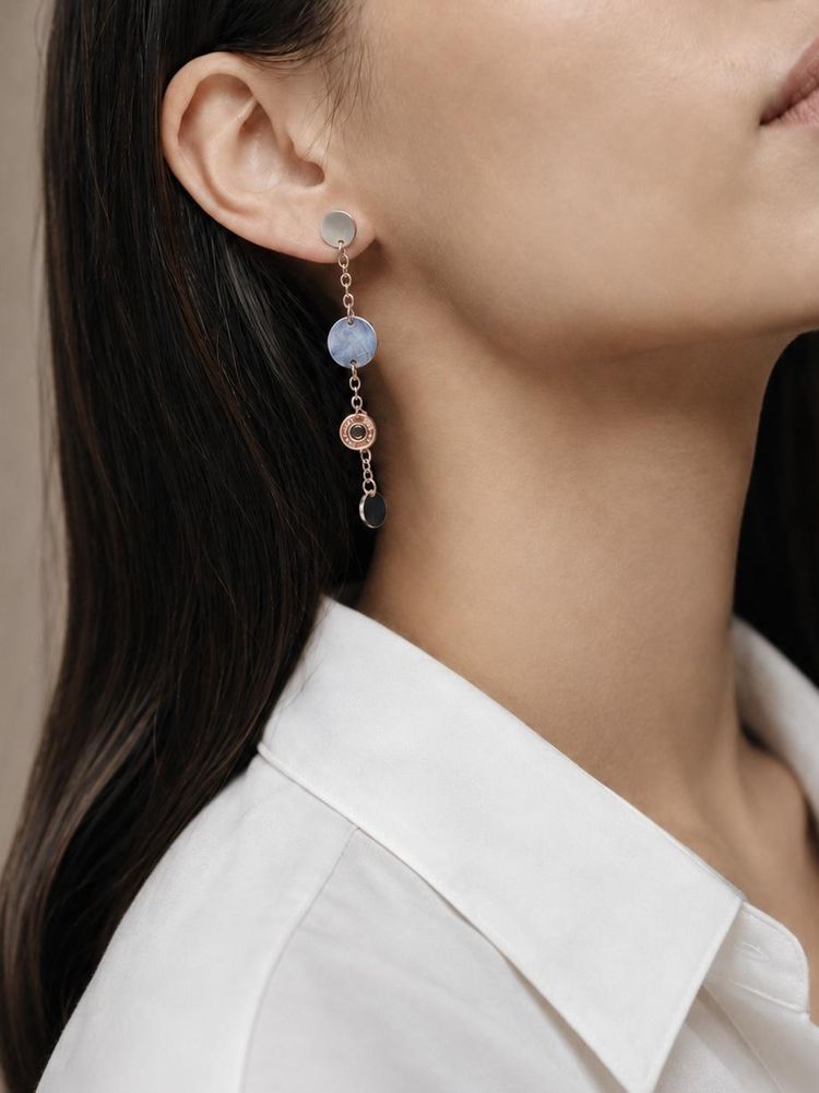 HERMES Ohrringe „Confettis“ in Silber und Roségold