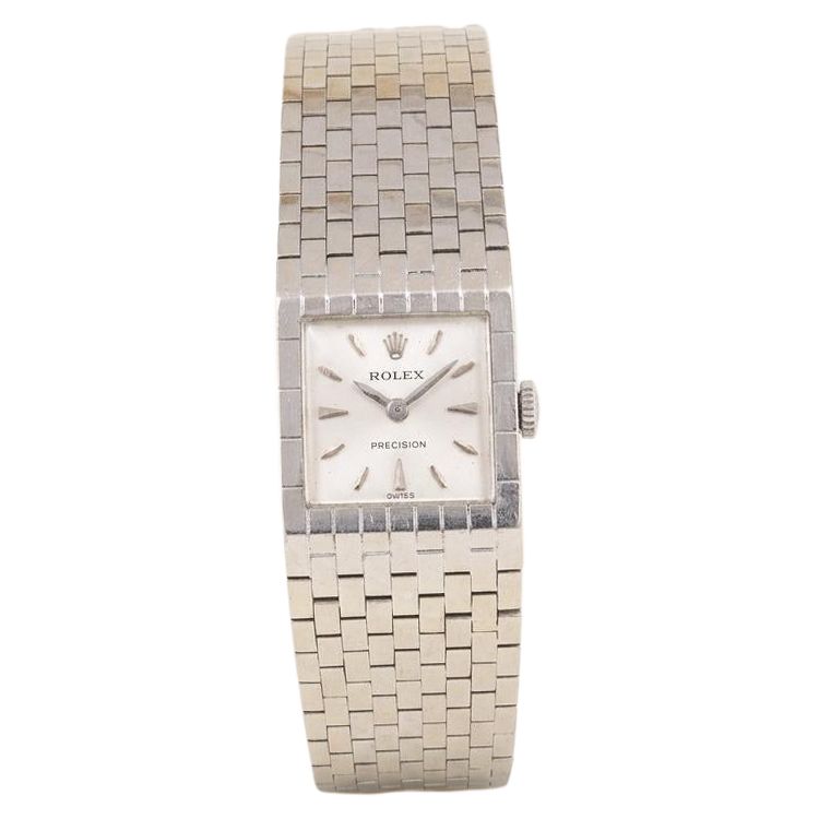 ROLEX vintage Precision 8209 watch White gold belt bracelet