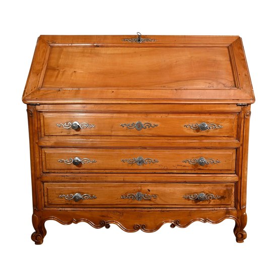 Solid cherry wood chest of drawers, Louis XV style - Beginning of XIXth century