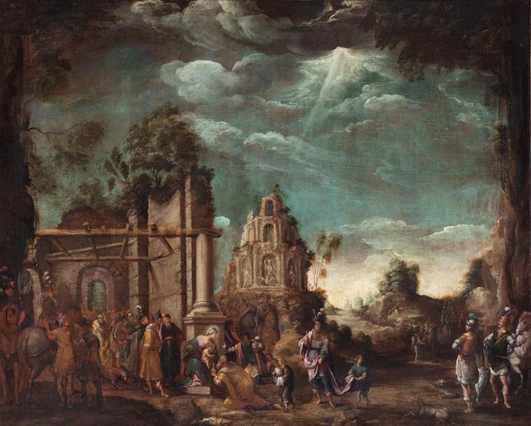 Domenico Carpinoni, "Adorazione dei Magi tra rovine classiche"