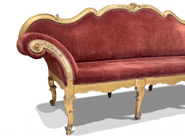 Sofa in carved and gilded wood, Lombardy, 18th century