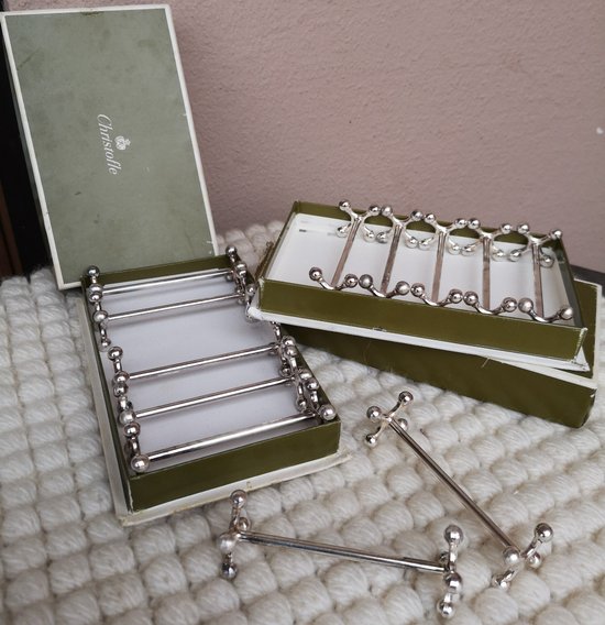 12 silver-plated knife holders, Perles orfèvrerie Christofle model
