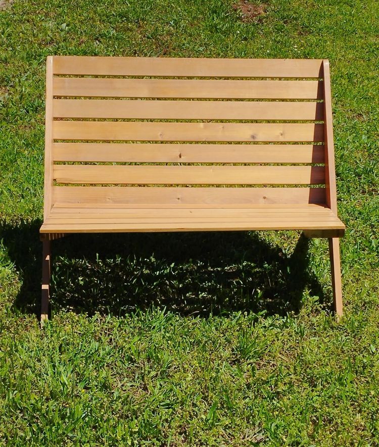 Banc de jardin pliant, ultra compact - vintage, design "Mid-century" 