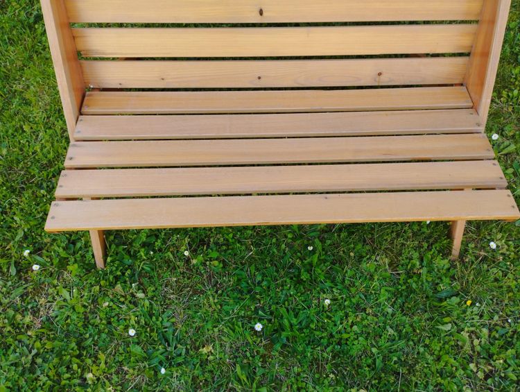 Banc de jardin pliant, ultra compact - vintage, design "Mid-century" 