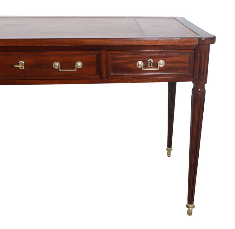  Bureau plat double face en acajou Époque Louis XVI