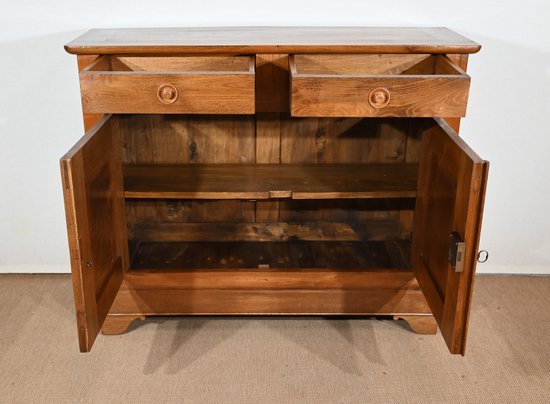 Credenza stretta in castagno biondo - Fine Ottocento