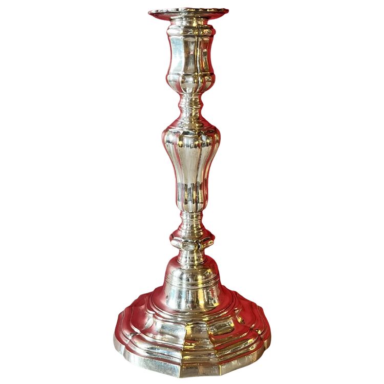 Silver-plated bronze candlestick, Louis XV period