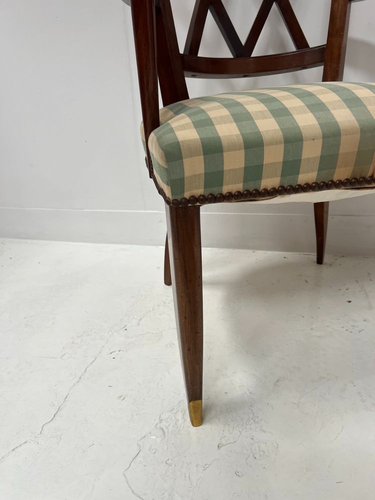 Poltrona da ufficio Art Déco in mogano massiccio XX secolo