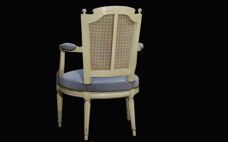 Poltrona Directoire, patina bianca XVIIIᵉ secolo