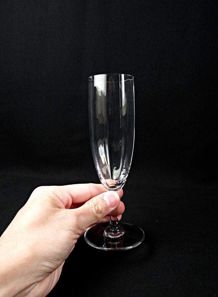 Set di 6 flûte da champagne in cristallo Montaigne Optic di Baccarat degli anni '60