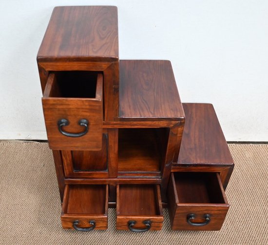 Sofa end, step stool structure, in Teak - 1960