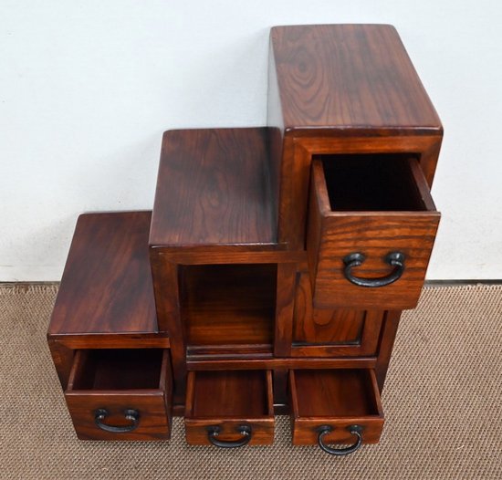 Sofa end, step stool structure, in Teak - 1960