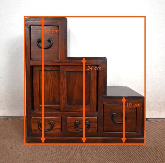 Sofa end, step stool structure, in Teak - 1960