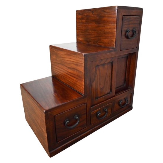 Sofa end, step stool structure, in Teak - 1960