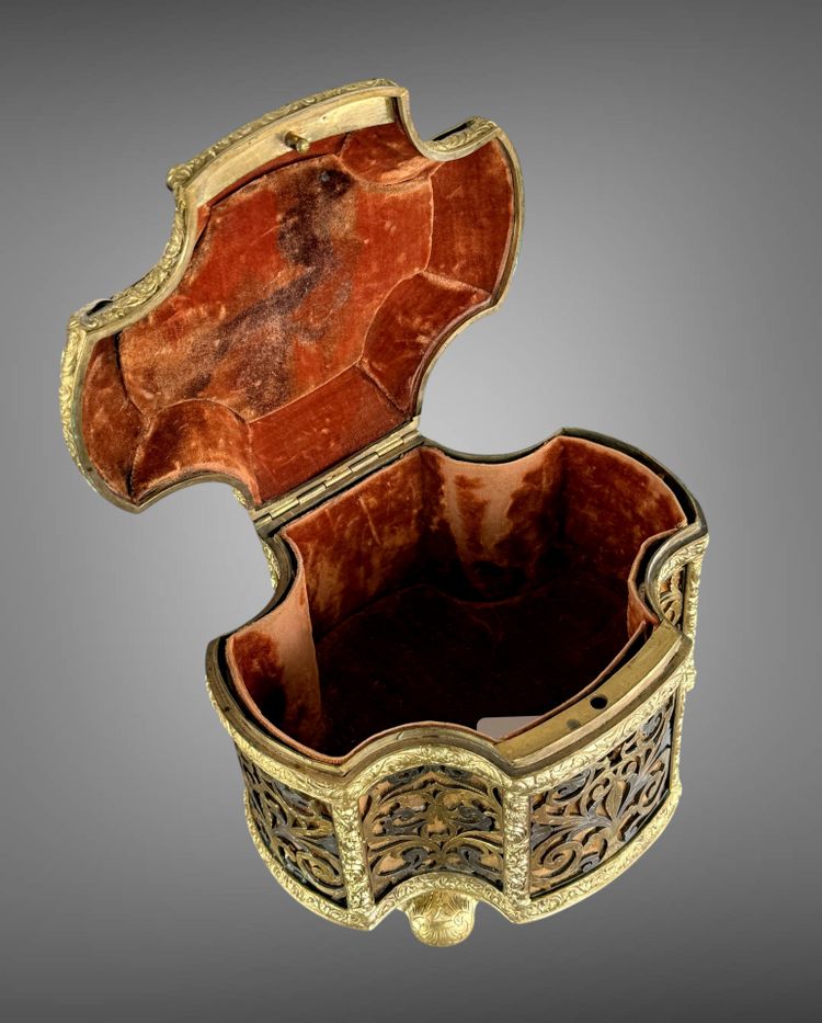 NAPOLEONE III CASSA TRAFORATA IN BRONZO DORATO/ARGENTO CON PLACCA DI SÈVRES